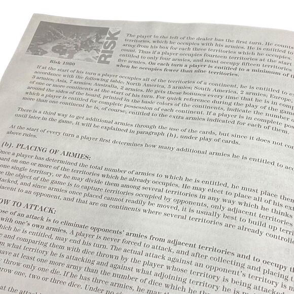 RISK Vintage Board Game 2008 Parker Brothers Inc. Continental Instructions Rules - Picture 5 of 9